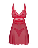 Piękna CZERWONA babydoll w zestawie ze stringami Cupide Desir Obsessive