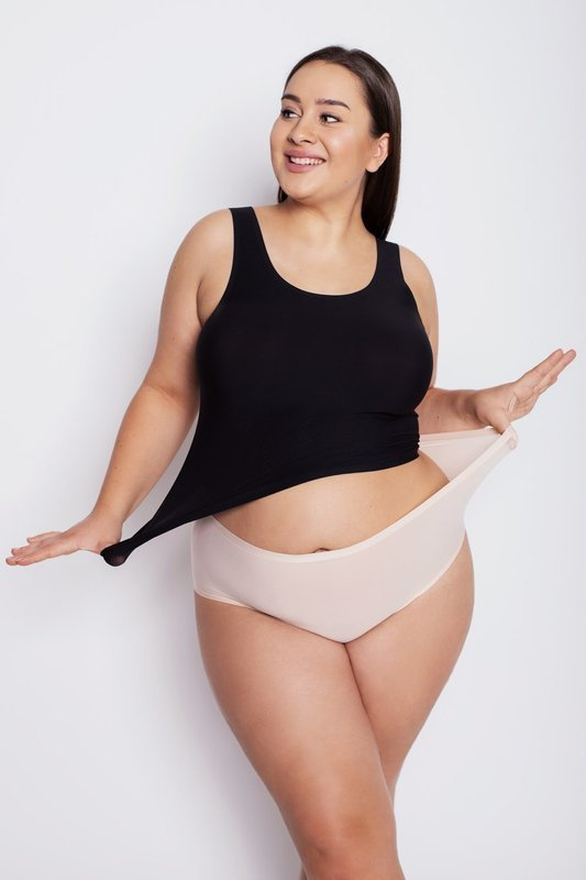 Beżowe figi Julimex FLEXI-ONE MAXI kolekcja PLUS SIZE 2XL-3XL