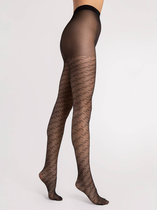 Wzorzyste czarne rajstopy Fiore STAPLE 20 DEN