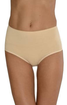 Gładkie wysokie bawełniane figi De Lafense BEŻ 018 Sara