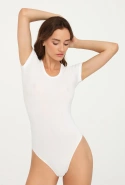 Białe body damskie z krótkim rękawkiem Gatta 