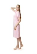 Długa koszula nocna Mewa 4112 Beatriz z jedwabiu Vistex różowy