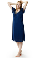 Granatowa koszula nocna Beatriz za kolano - Mewa 4112
