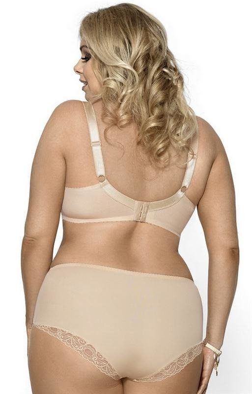 Beżowe pełne figi z koronkowymi wstawkami Gorsenia K442 LUISSE