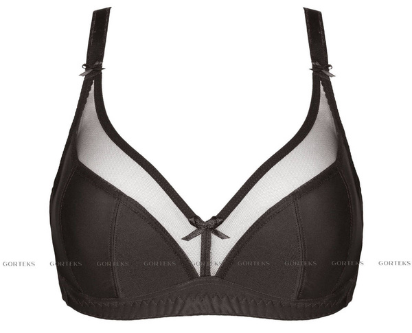 Miękki czarny biustonosz bez drutów Gorteks ZARA/B2-V1 duży biust