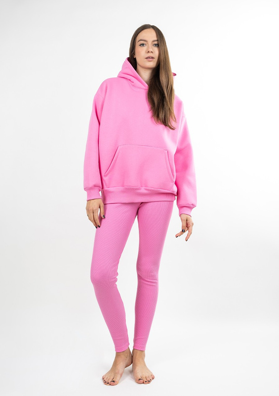 Komplet Oseye - róż bawełna gruba i prążki - Dkaren