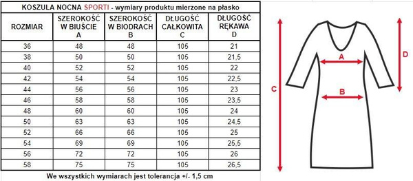 Koszula nocna Sporti 6600 groszek - Mewa