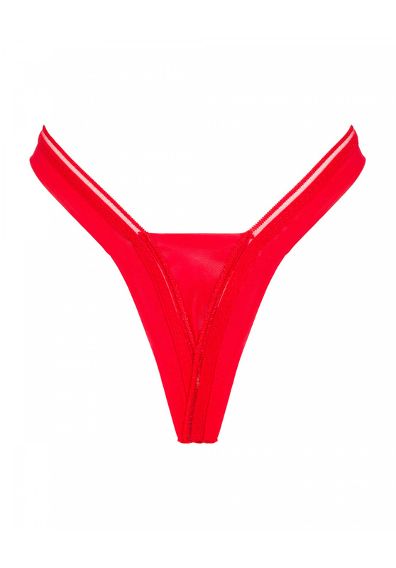 Czerwone stringi z ozdobną gipiurą Obsessive Larisya