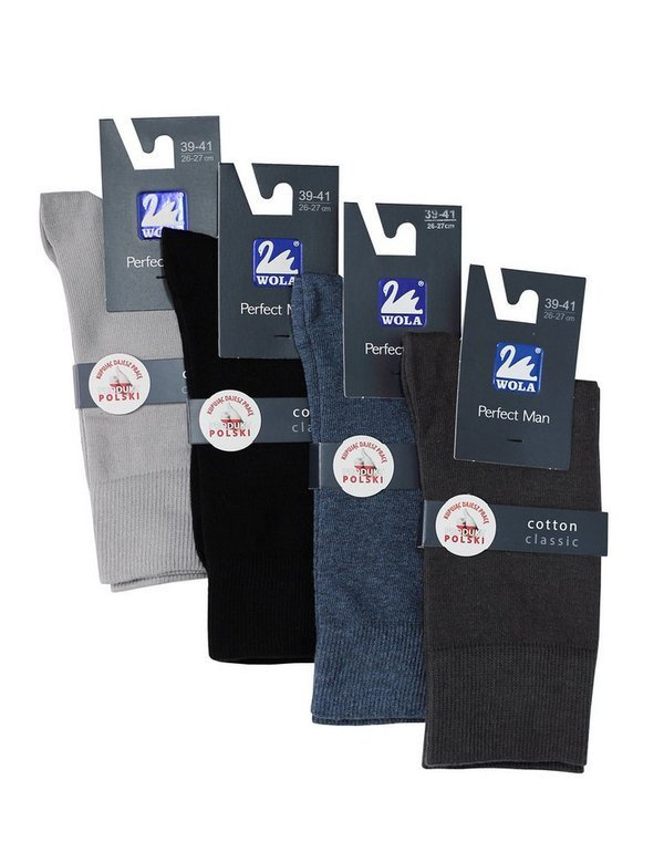 Eleganckie garniturowe skarpetki Wola Perfect Man brązowy