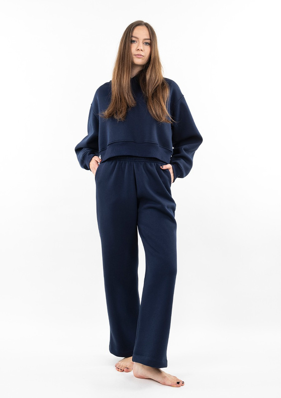 Ciepły komplet dresowy, bawełniany Dk-k-b15 granat Dkaren