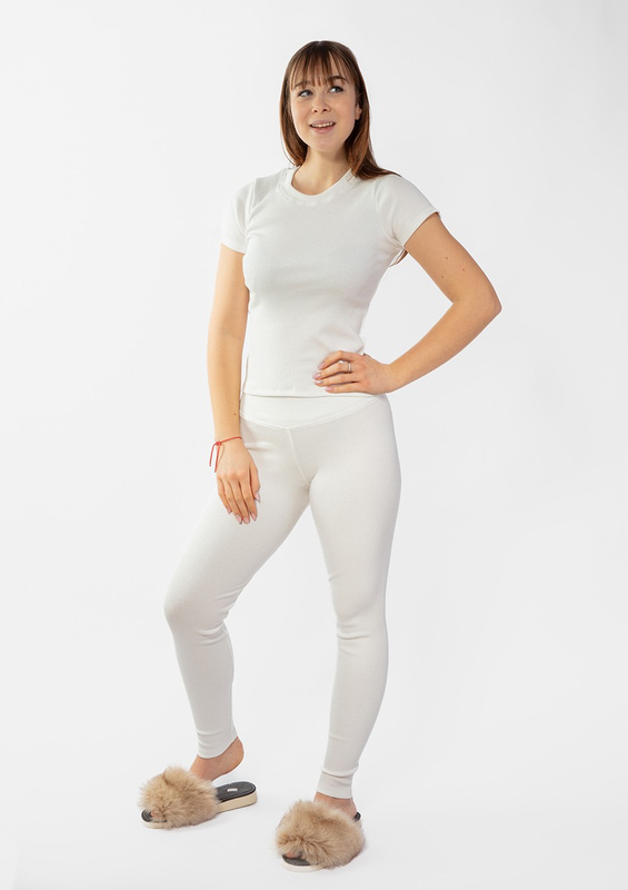 Komplet Halima - róż bawełna prążki - Dkaren