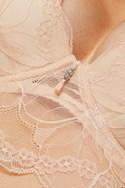 Koronkowy beżowy półgorset push-up Gorteks CHARLIZE/PG1