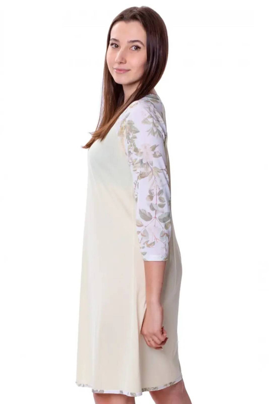 Koszula nocna z rozpinanym dekoltem Mewa Botanica 6612