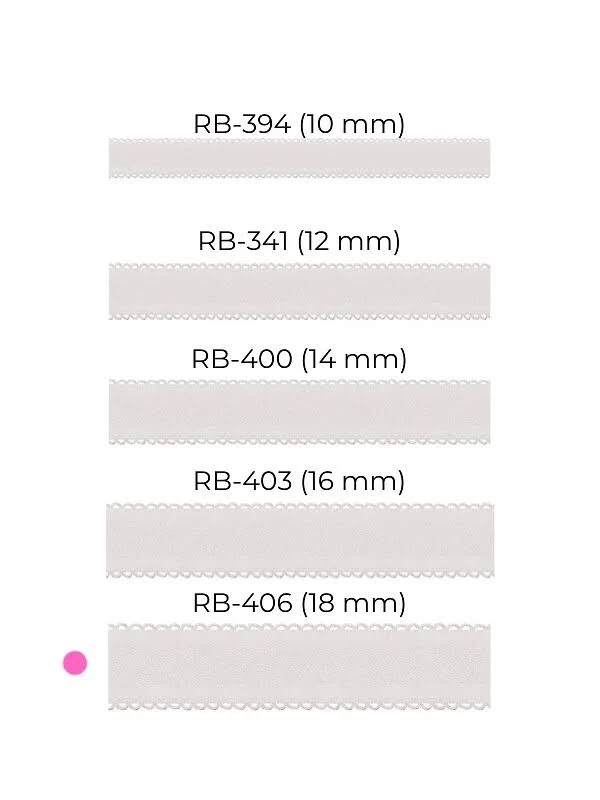 Materiałowe wymienne ramiączka RB-406 RAMIĄCZKA '18 MM' BIAŁE