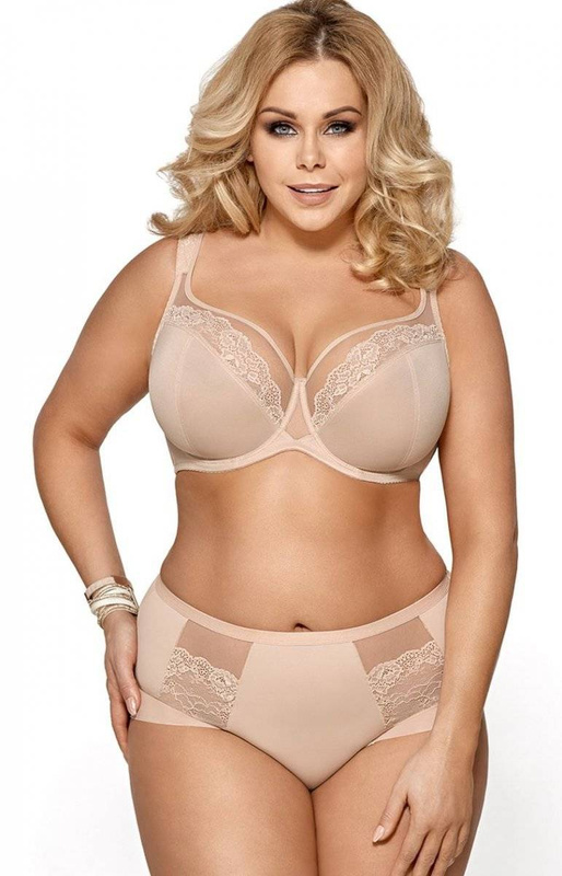 Beżowy miękki biustonosz z ramiączkami z pianką Gorsenia K441 LUISSE