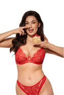 Koronkowy biustonosz Unikat JULIET soft czerwony