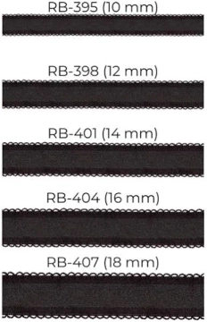 Materiałowe wymienne ramiączka RB-401 RAMIĄCZKA '14 MM' CZARNE