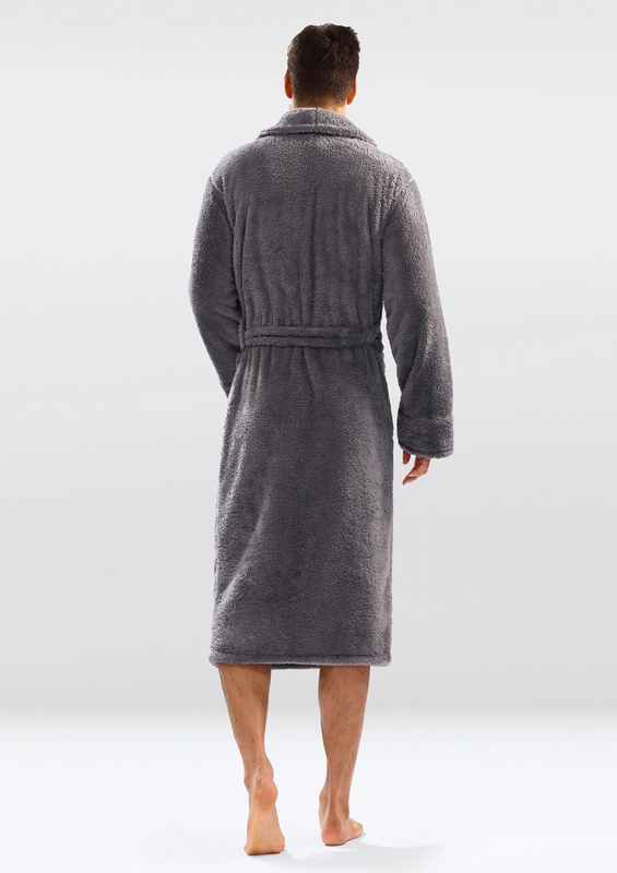 Puchaty szlafrok/Podomka 130 MĘSKA-szary - Dkaren