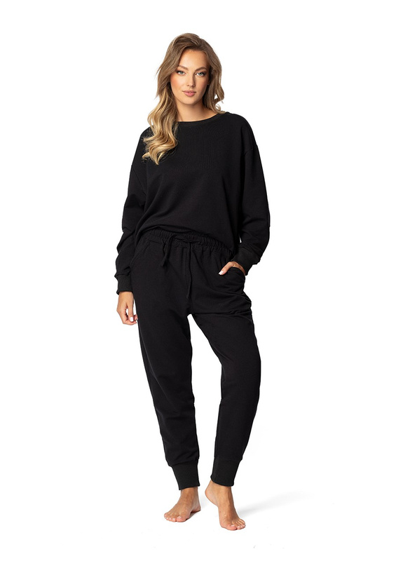 Komplet, bawełniany dress Dk-k-b7 czerń Dkaren