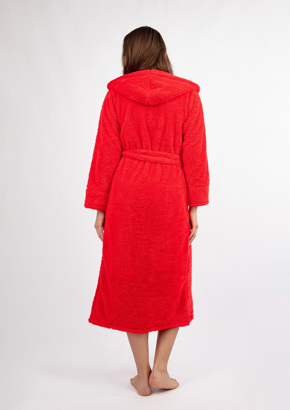 Szlafrok/ Podomka DIANA DŁUGA CZERWONA - puch czerwony - Dkaren