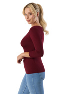 Bluzka damska MANATI 3/4 Babell BORDO