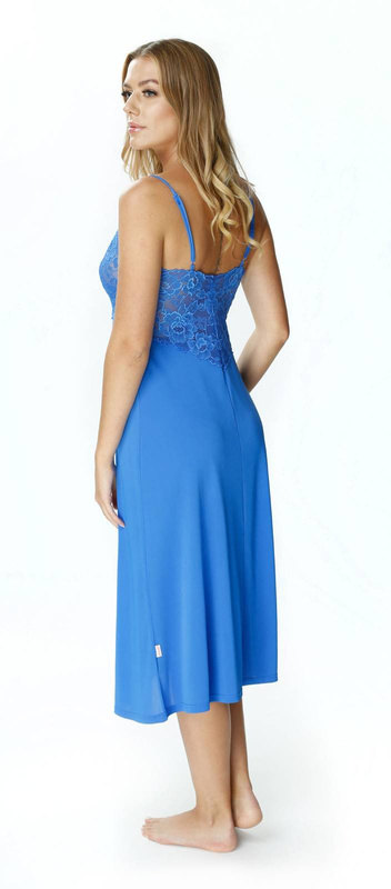 Jedwabna koszulka nocna zdobiona koronką Mewa 6125 Flamenco