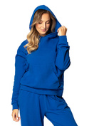 Modna bluza z kapturem DK-K-B8 - niebieski bawełna - Dkaren