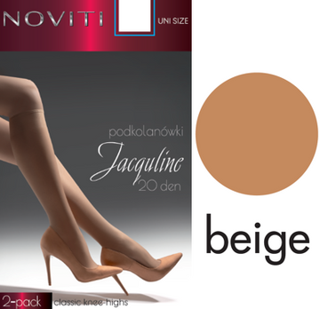 Podkolanówki Noviti Jacquline - 20 DEN beige
