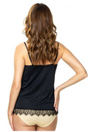 Czarny top z koronkowym wykończeniem Mewa Ambrosia 6554