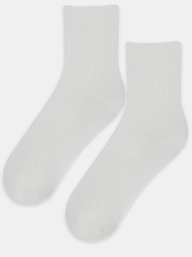Skarpety damskie prążek super soft ecru - Noviti