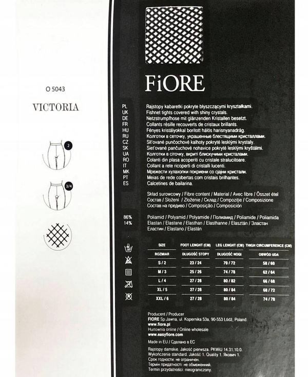 Sylwestrowe rajstopy kabaretki z cekinami Fiore VICTORIA