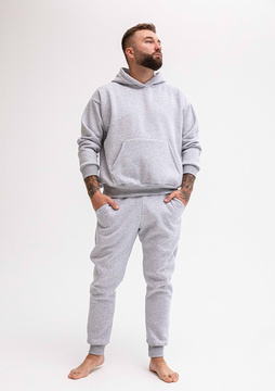 Wygodny dres męski Dk-k-b14 szary bawełna gruba  - Dkaren