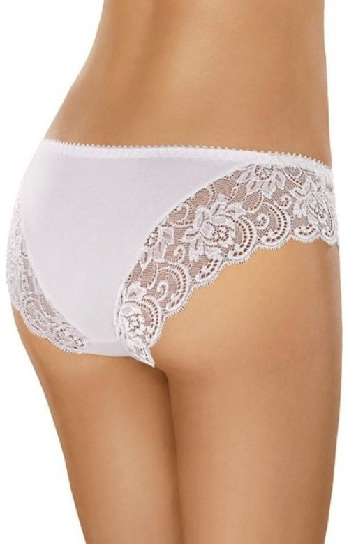 Białe bawełniane figi damskie z koronką Gabidar 105