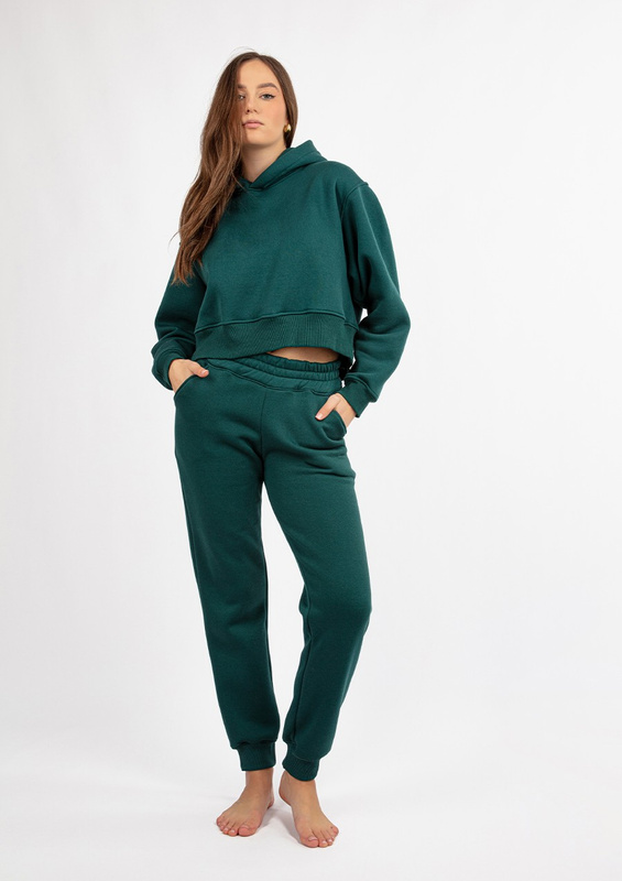 Ciepły komplet dresowy, bawełniany Dk-k-b16 zieleń Dkaren