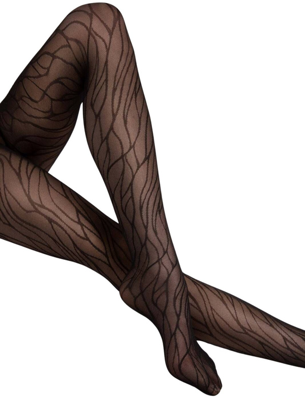 Wzorzyste czarne rajstopy Fiore ORGANICA 30 DEN