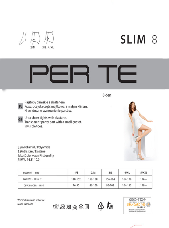 Super paka rajstop 5 + 1 gratis Perte Slim 8 den / ciemny beż