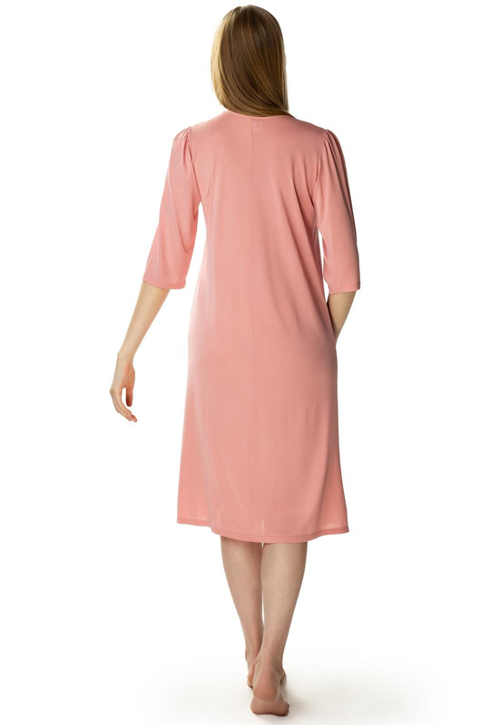 Długa koszula nocna Diana z ładnym dekoltem ciemny róż - Mewa