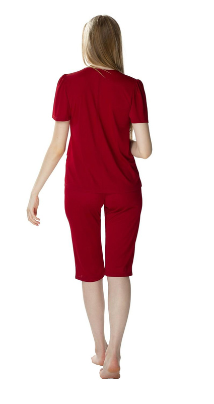 Damska dwuczęściowa piżama Matylda 3639 burgundowy - Mewa