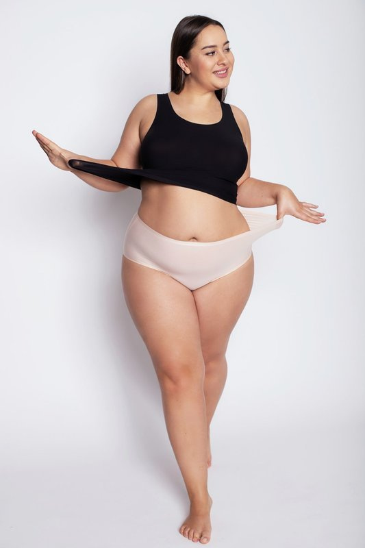 Beżowe figi Julimex FLEXI-ONE MAXI kolekcja PLUS SIZE 2XL-3XL