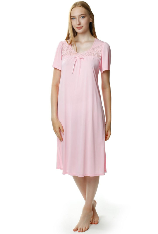 Kobieca koszula nocna Berenika 1693 różowy - Mewa