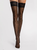 Czarne wzorzyste pończochy samonośne Fiore ENCHANTE 20 DEN black