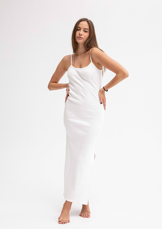 Dopasowana sukienka DK-K-P7 - czarny bawełna prążki - Dkaren