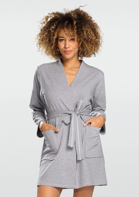 Szlafrok/Podomka bawełniana POLA - beż- Dkaren