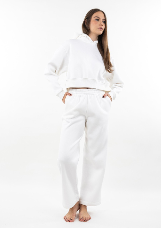 Ciepły komplet dresowy, bawełniany Dk-k-b15 ecru Dkaren