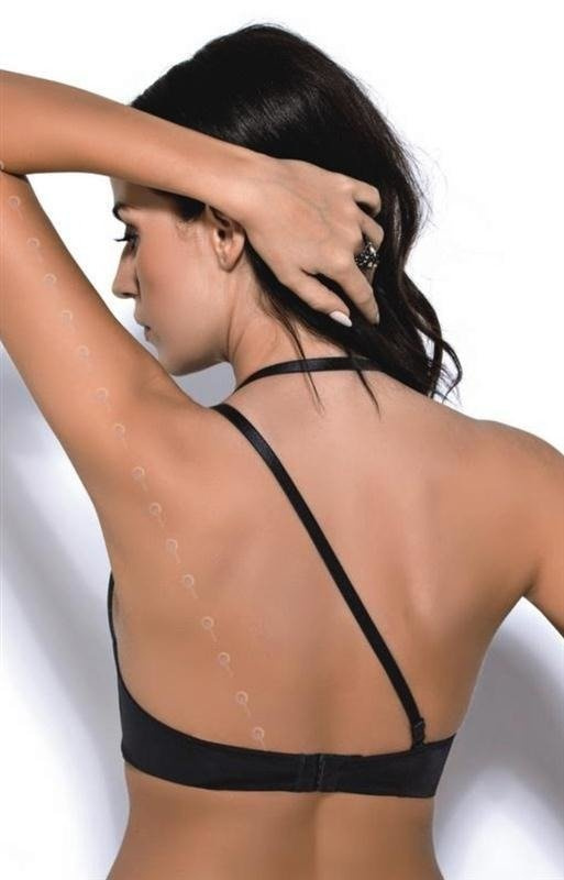 Biustonosz do głębokich dekoltów Gorsenia G025 czarny, z przepinanymi ramiączkami