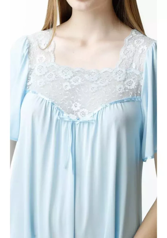 Jedwabna koszula nocna z koronką Mewa 0388 Józefina