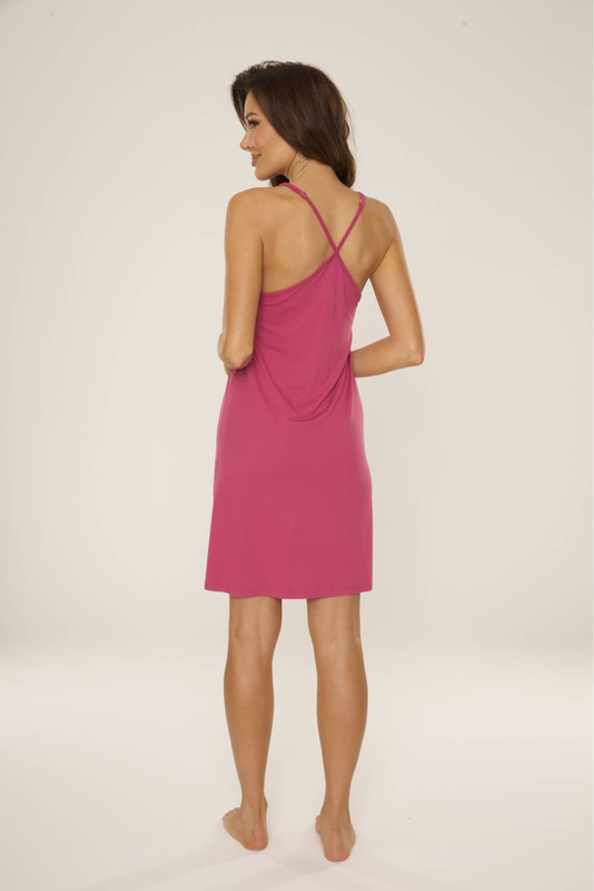 Wiskozowa letnia koszula De Lafense 765 Caramel fuksja