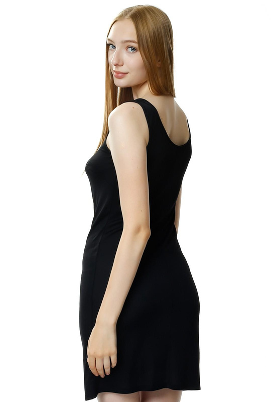 Prosta halka damska Crystal z zaszewką na biuście 6197 czarny - Mewa