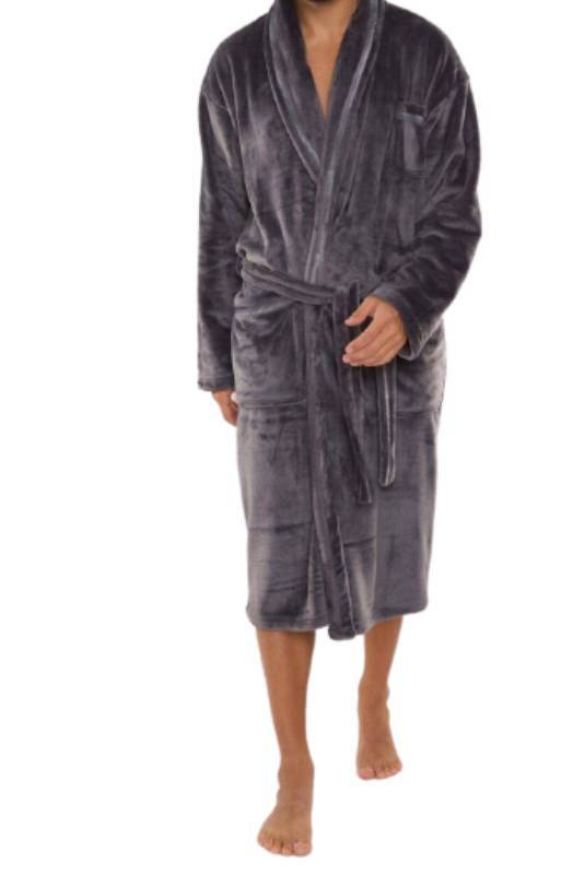 Grafitowy szlafrok męski De Lafense 716 Rafael