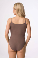 Bawełniane body damskie na ramiączkach Babell Tia w kolorze kakao